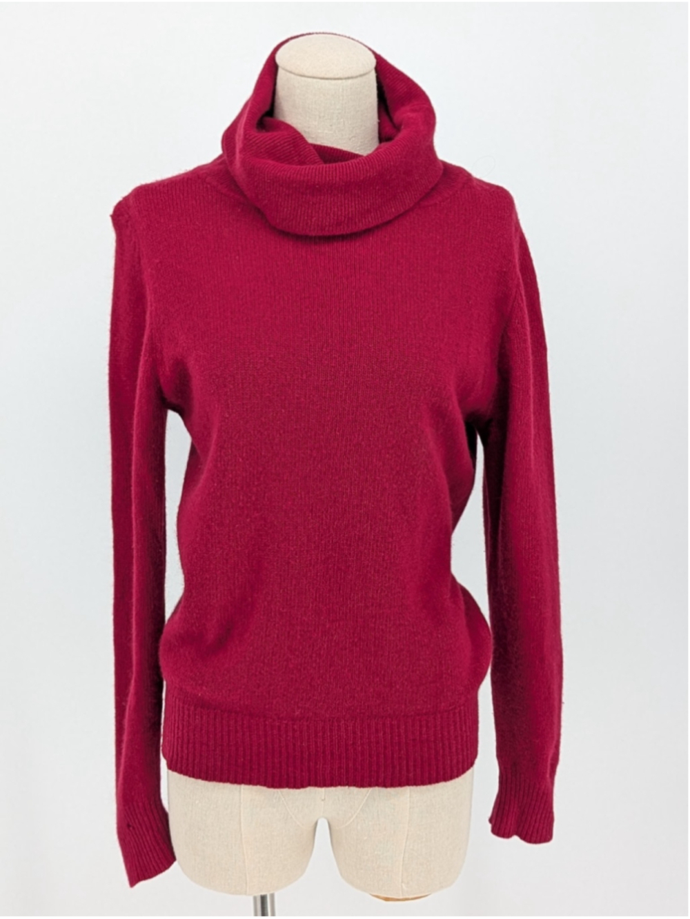 Vintage 80s Fermus Lambswool Angora Turtleneck Sweater Red Hong Kong Med AS IS